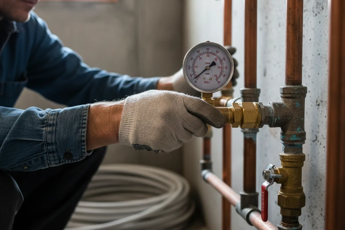Pressure testing a repaired line during Water Line Repair in Rockton